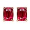 Rubellite Solitaire Stud Earrings in Platinum Overlay Sterling Silver