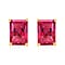 Rubellite Solitaire Stud Push Post Earring in Vermeil Rose Gold Sterling Silver 2.50 Ct