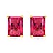 Rubellite Solitaire Stud Earrings in Platinum Overlay Sterling Silver 2.50 Ct.