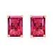 Rubellite Solitaire Stud Earrings in Platinum Overlay Sterling Silver 2.50 Ct.