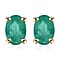 Zambian Emerald  Solitaire Stud Push Post Earring in Vermeil Yellow Gold Plated Sterling Silver 0.92 ct