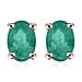 Zambian Emerald Solitaire Stud Push Post Earring in Platinum Overlay Sterling Silver 0.92 ct 0.920 Ct.