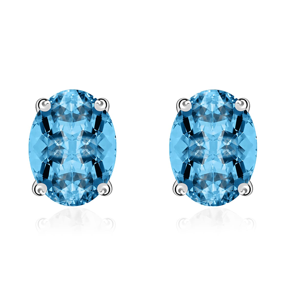 950 Platinum   Santamaria Aquamarine  Solitaire Stud Push Post Earring 1.70 ct,  Platinum Wt. 2.7 Gms  1.700  Ct.