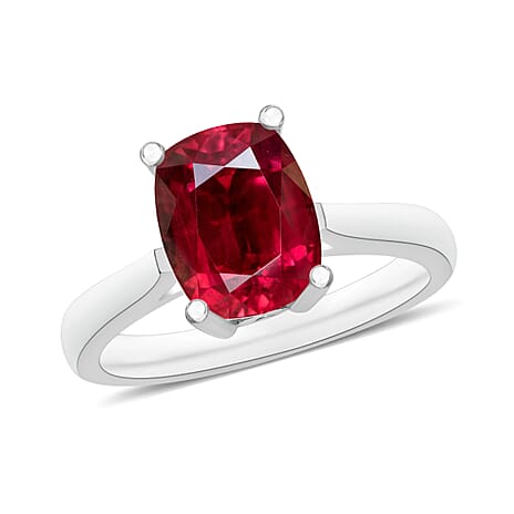 RHAPSODY 950 Platinum AAAA Rubellite Solitaire Ring 1.60 Ct.