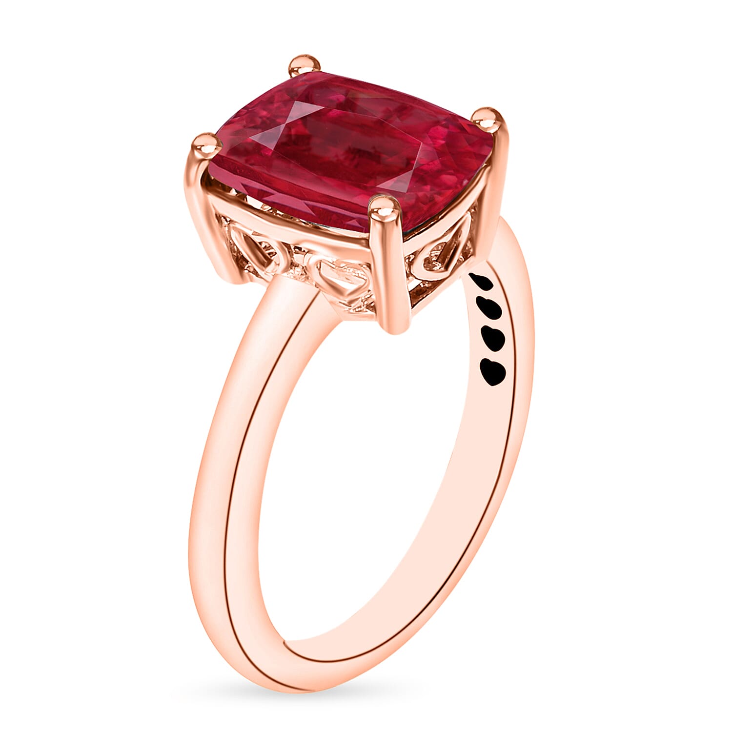 18K Gold AAA Rubellite Solitaire Ring in Gold