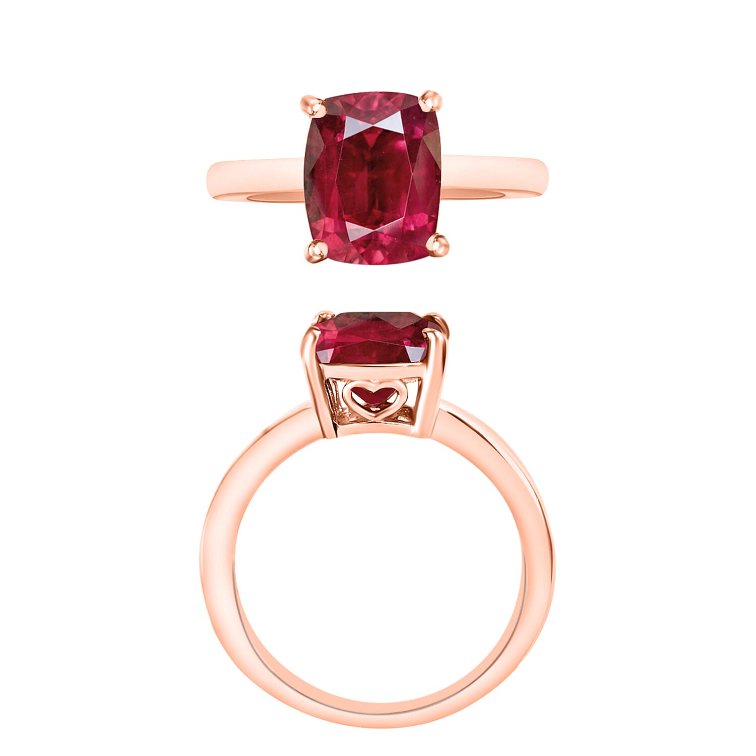 18K Gold AAA Rubellite Solitaire Ring in Gold