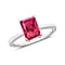 Rubellite Solitaire Ring in Sterling Silver