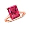 Rubellite Solitaire Ring in Sterling Silver 