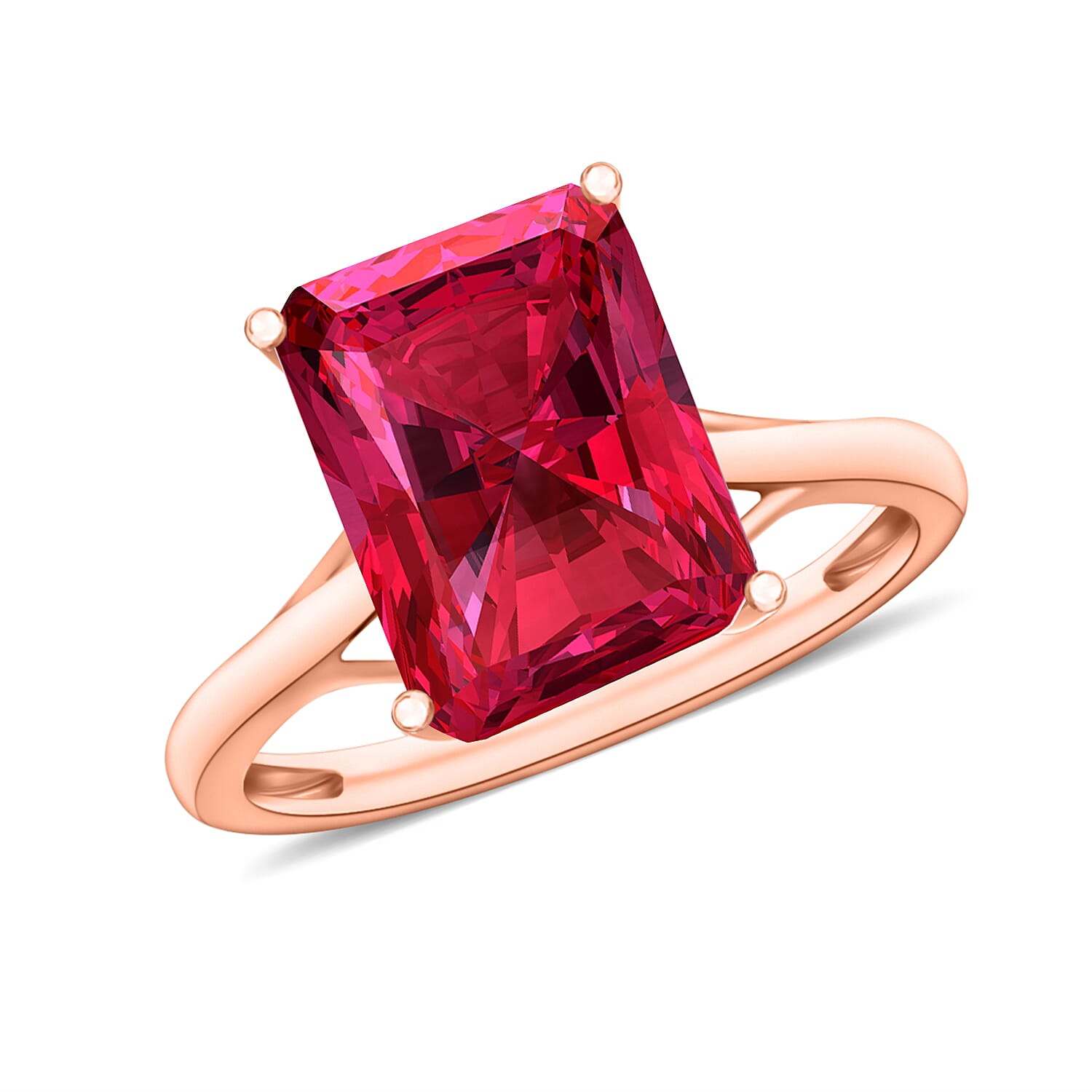 14K Gold Rubellite Solitaire Ring in Gold 