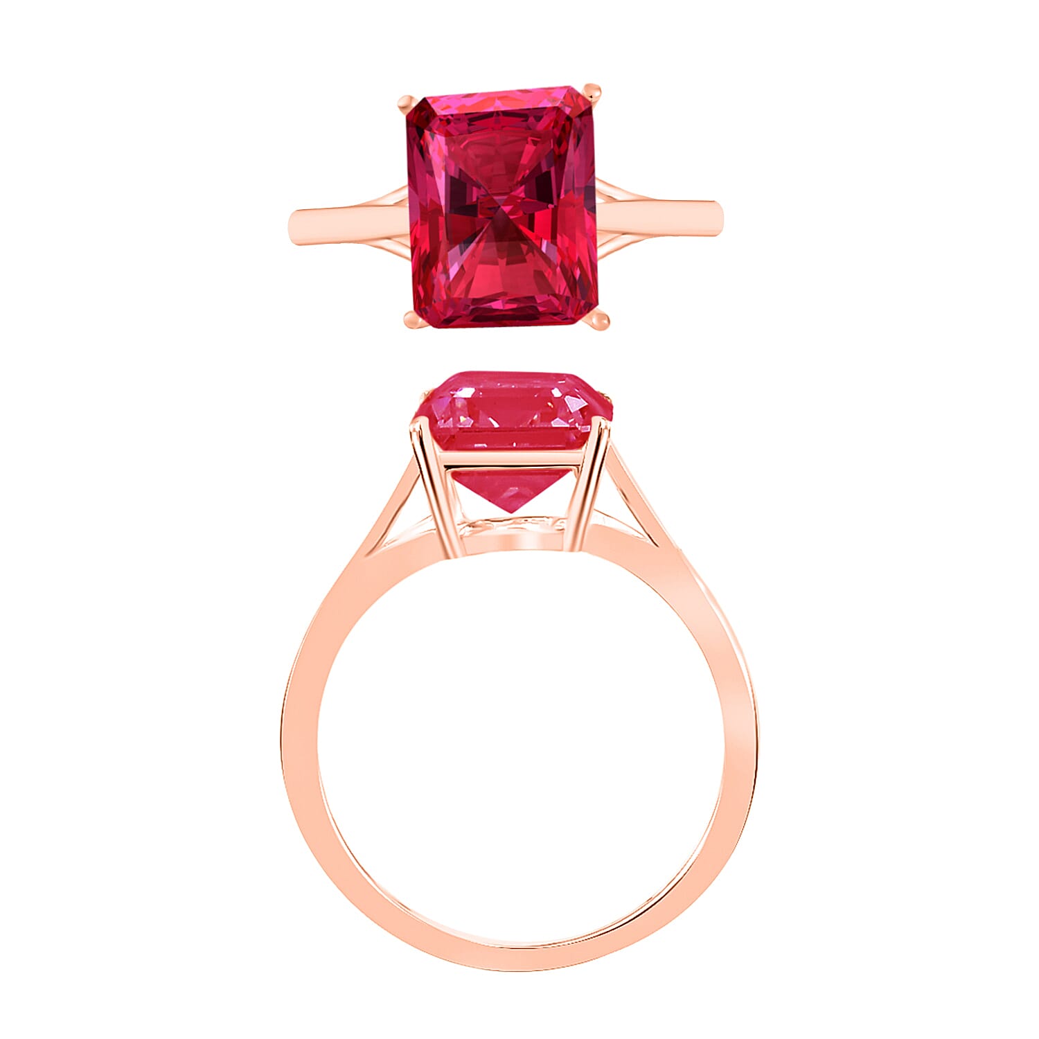 14K Gold Rubellite Solitaire Ring in Gold 
