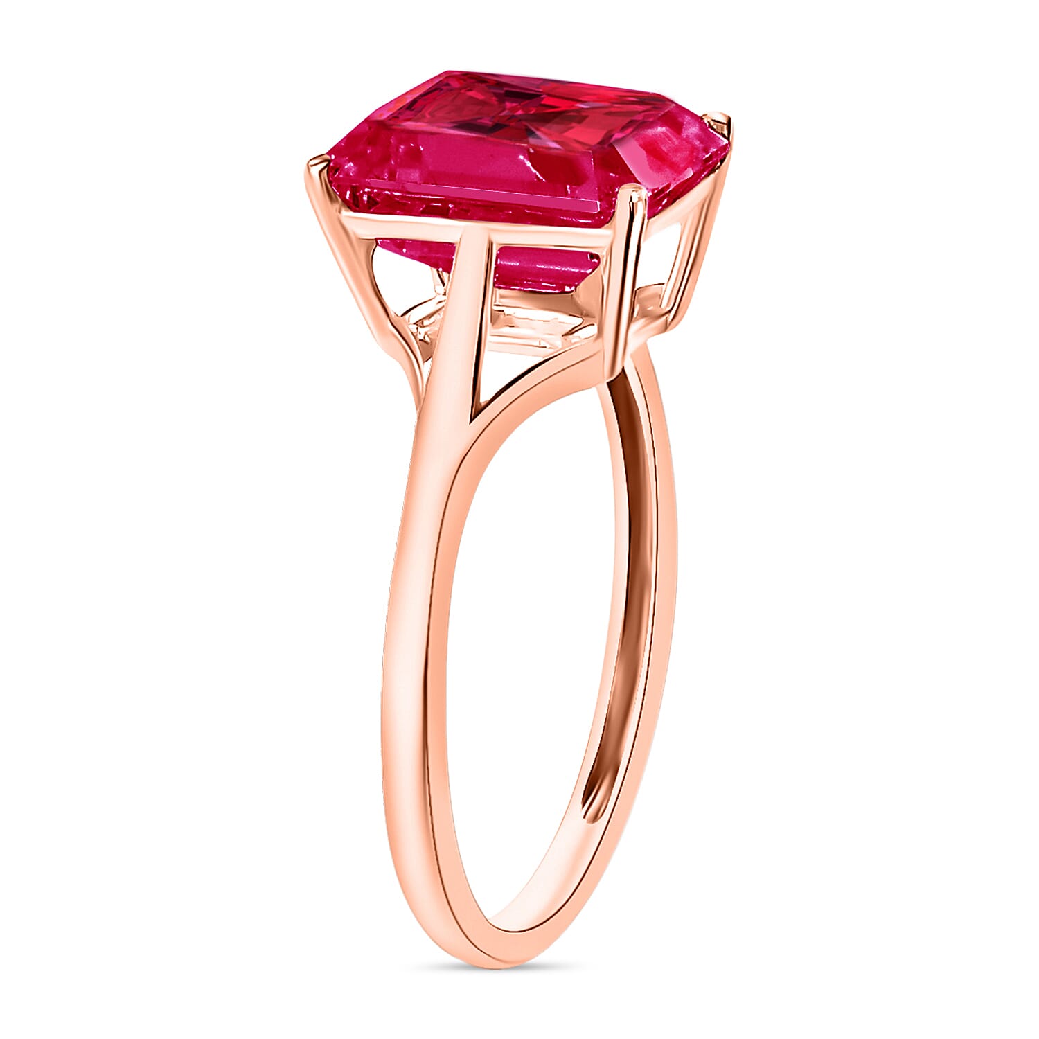 18K Gold AAA Rubellite Solitaire Ring in Gold 