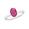 Mozambique Ruby Solitaire Ring in Sterling Silver 