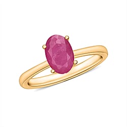 Mozambique Ruby Solitaire Ring in Sterling Silver 