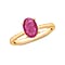 Mozambique Ruby Solitaire Ring in Sterling Silver 