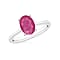 Mozambique Ruby Solitaire Ring in Sterling Silver 