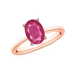 14K Gold Mozambique Ruby Solitaire Ring in Gold 