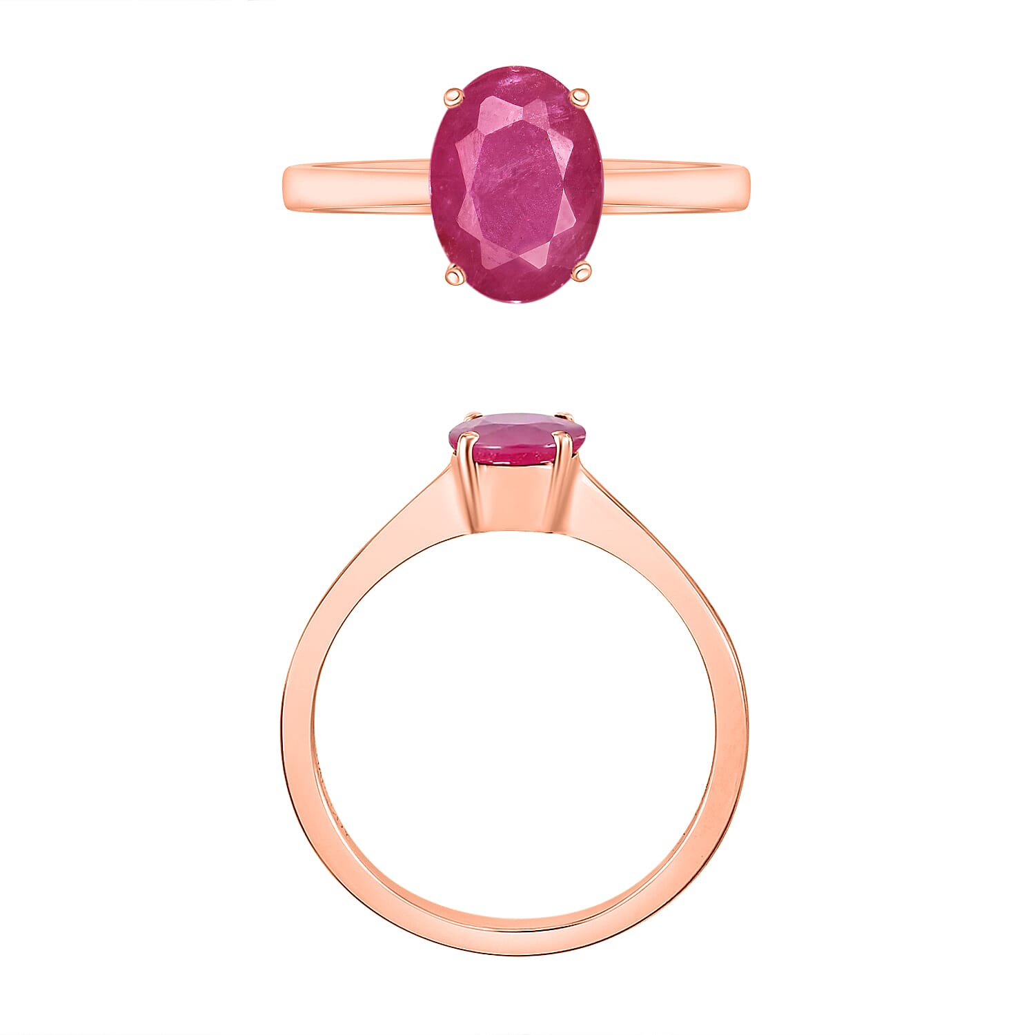 14K Gold Mozambique Ruby Solitaire Ring in Gold 