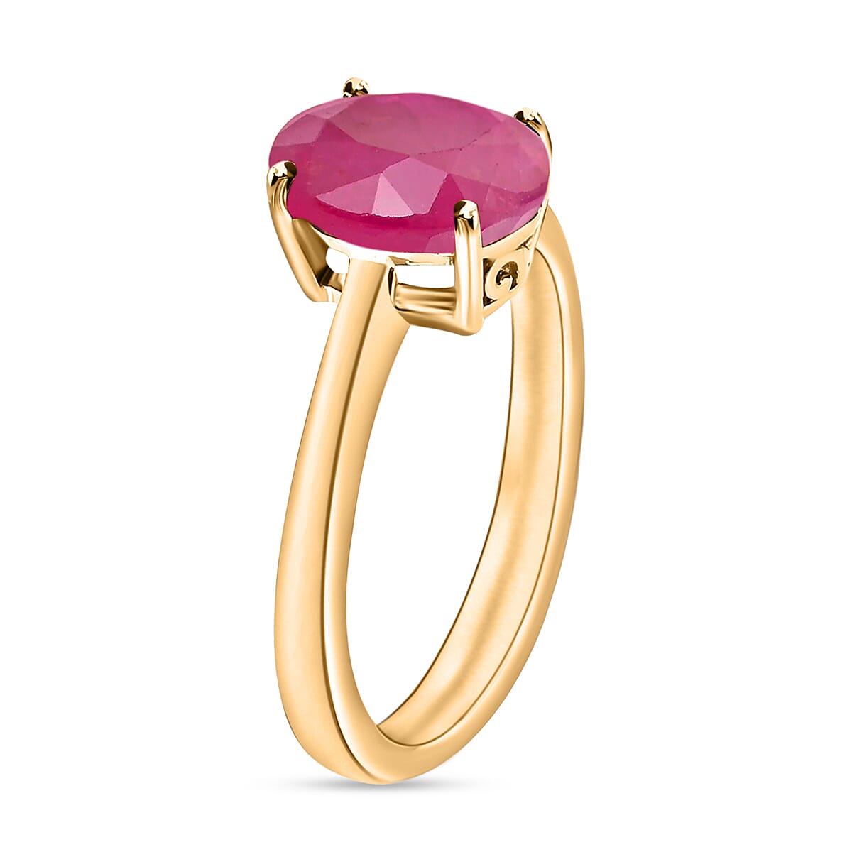 14K Gold AMozambique Ruby Solitaire Ring in Gold