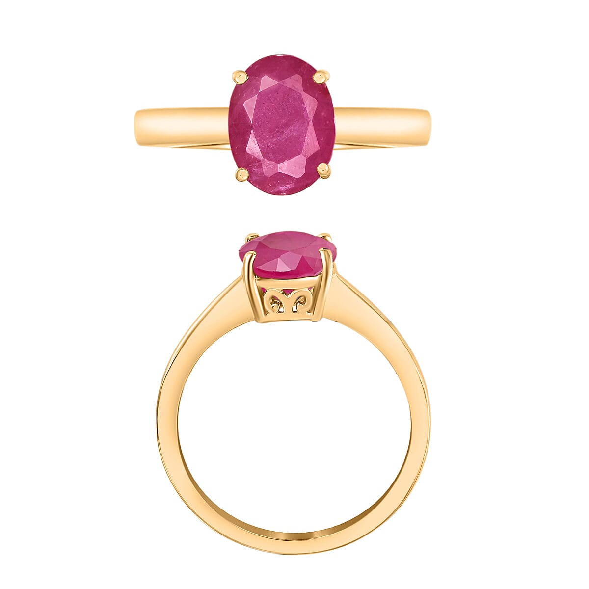 14K Gold AMozambique Ruby Solitaire Ring in Gold