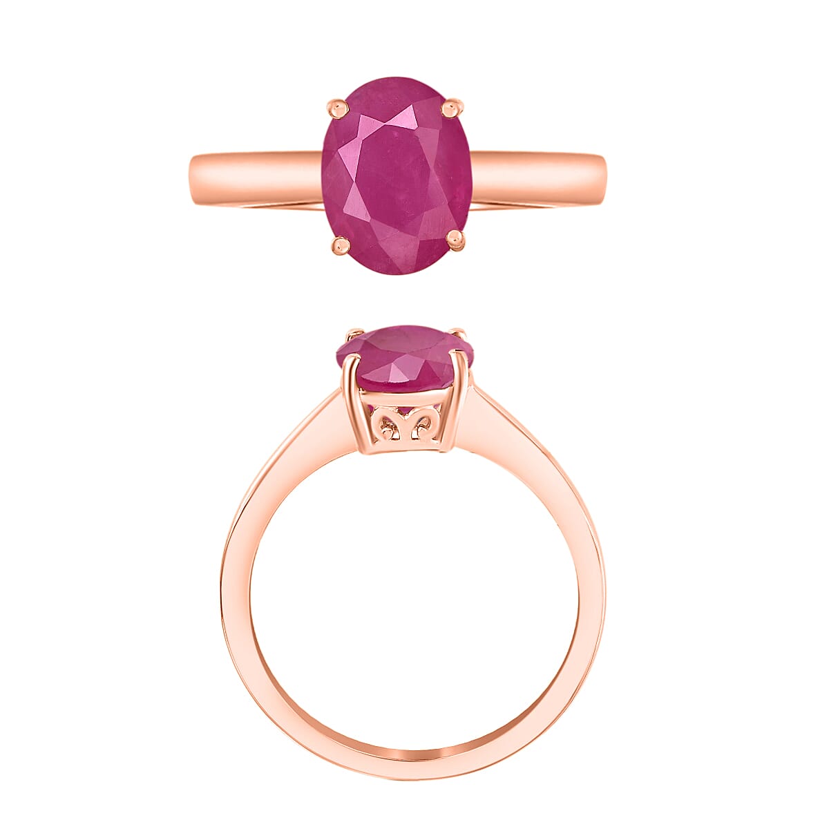 18K Gold AAMozambique Ruby Solitaire Ring in Gold 