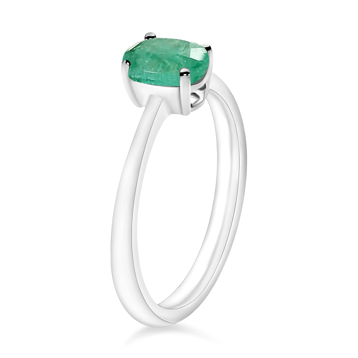 18K Gold AAZambian Emerald Solitaire Ring in Gold