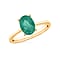 Zambian Emerald Solitaire Ring in Sterling Silver