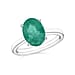 Zambian Emerald Solitaire Ring in Sterling Silver