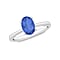 Kanchanaburi Blue Sapphire Solitaire Ring in Sterling Silver