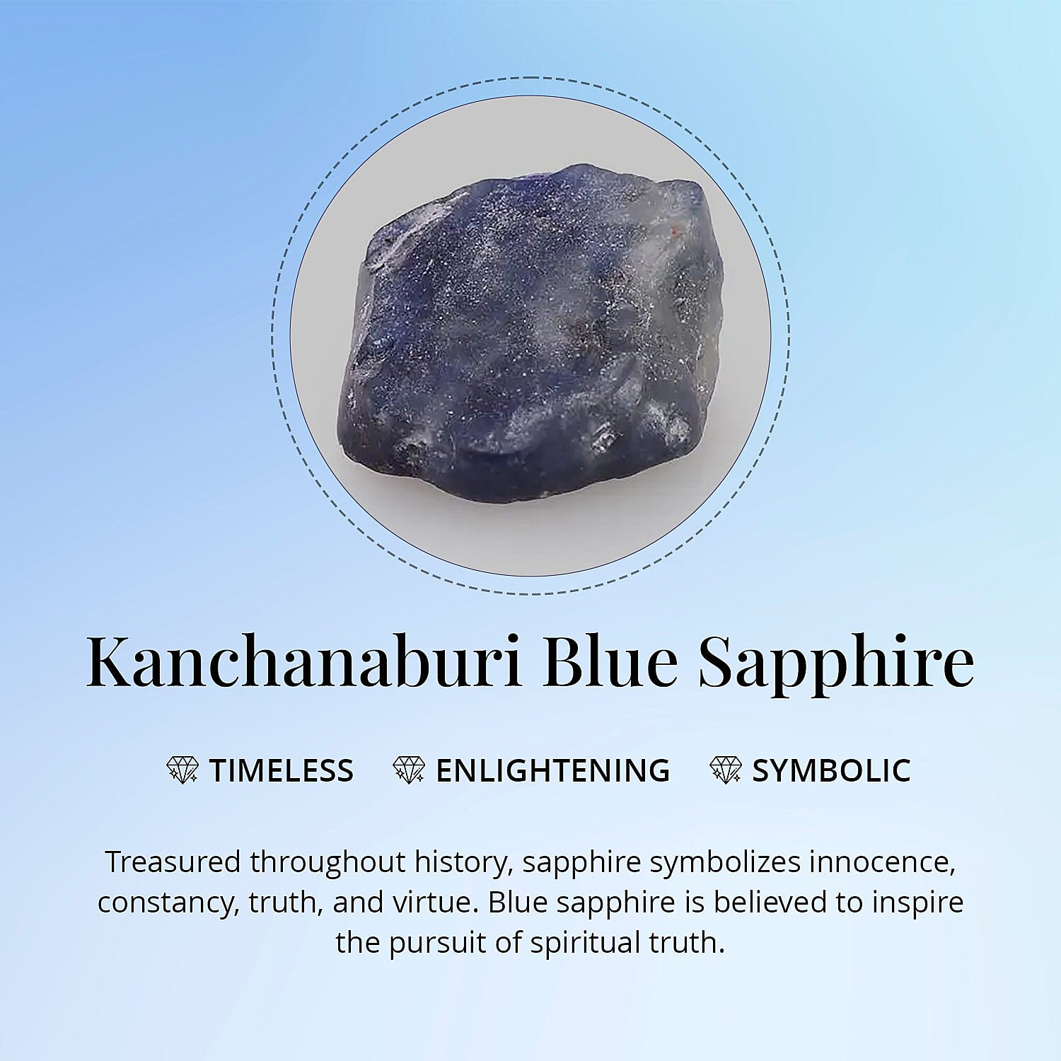 Kanchanaburi Blue Sapphire Solitaire Ring in Sterling Silver