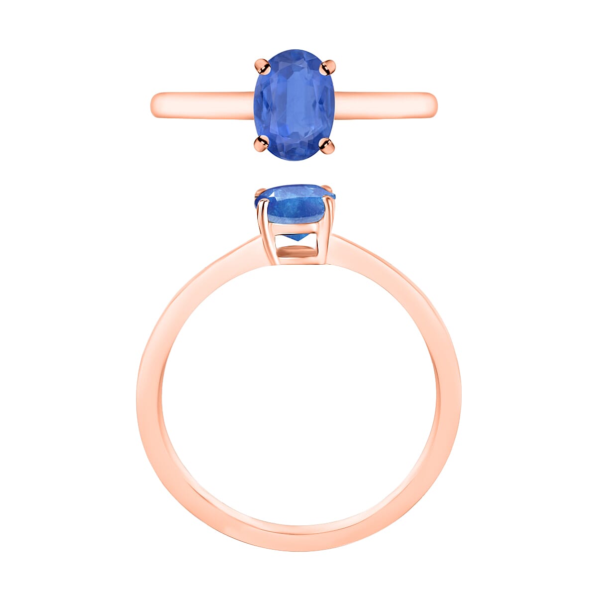 Kanchanaburi Blue Sapphire Solitaire Ring in Sterling Silver