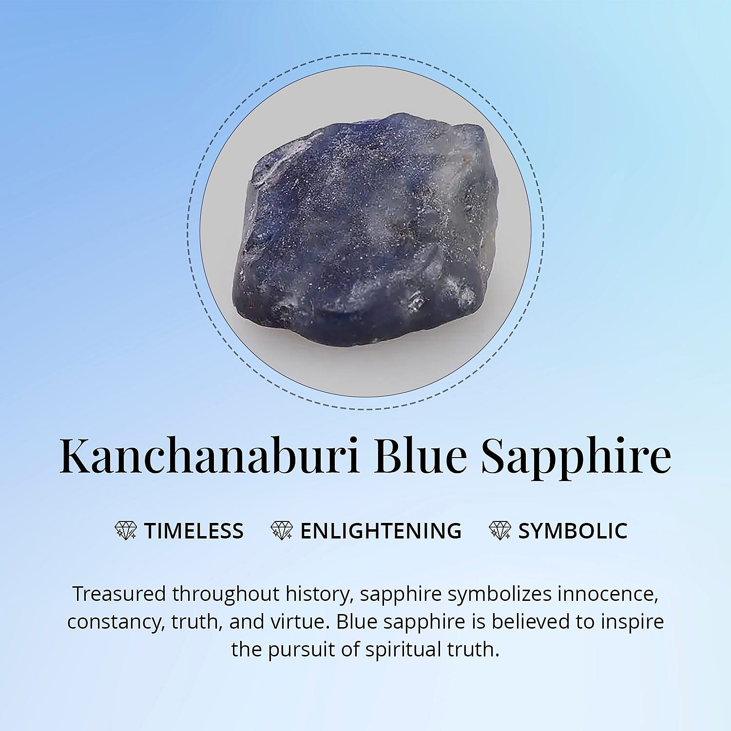 Kanchanaburi Blue Sapphire Solitaire Ring in Sterling Silver