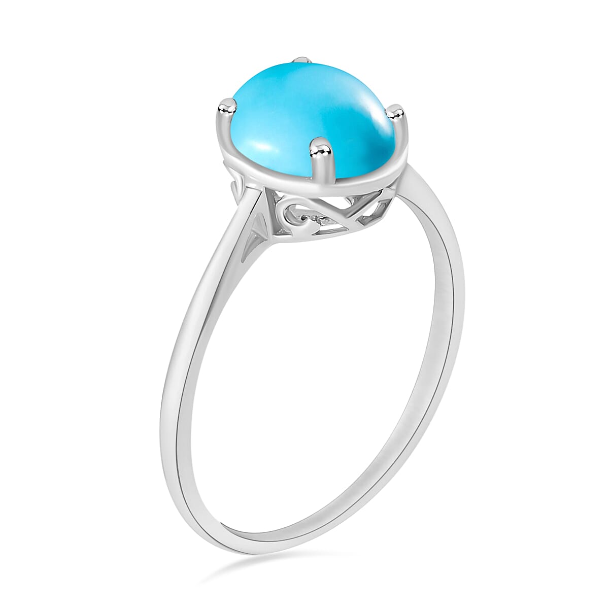 AA Sleeping Beauty Turquoise Solitaire Ring in Sterling Silver