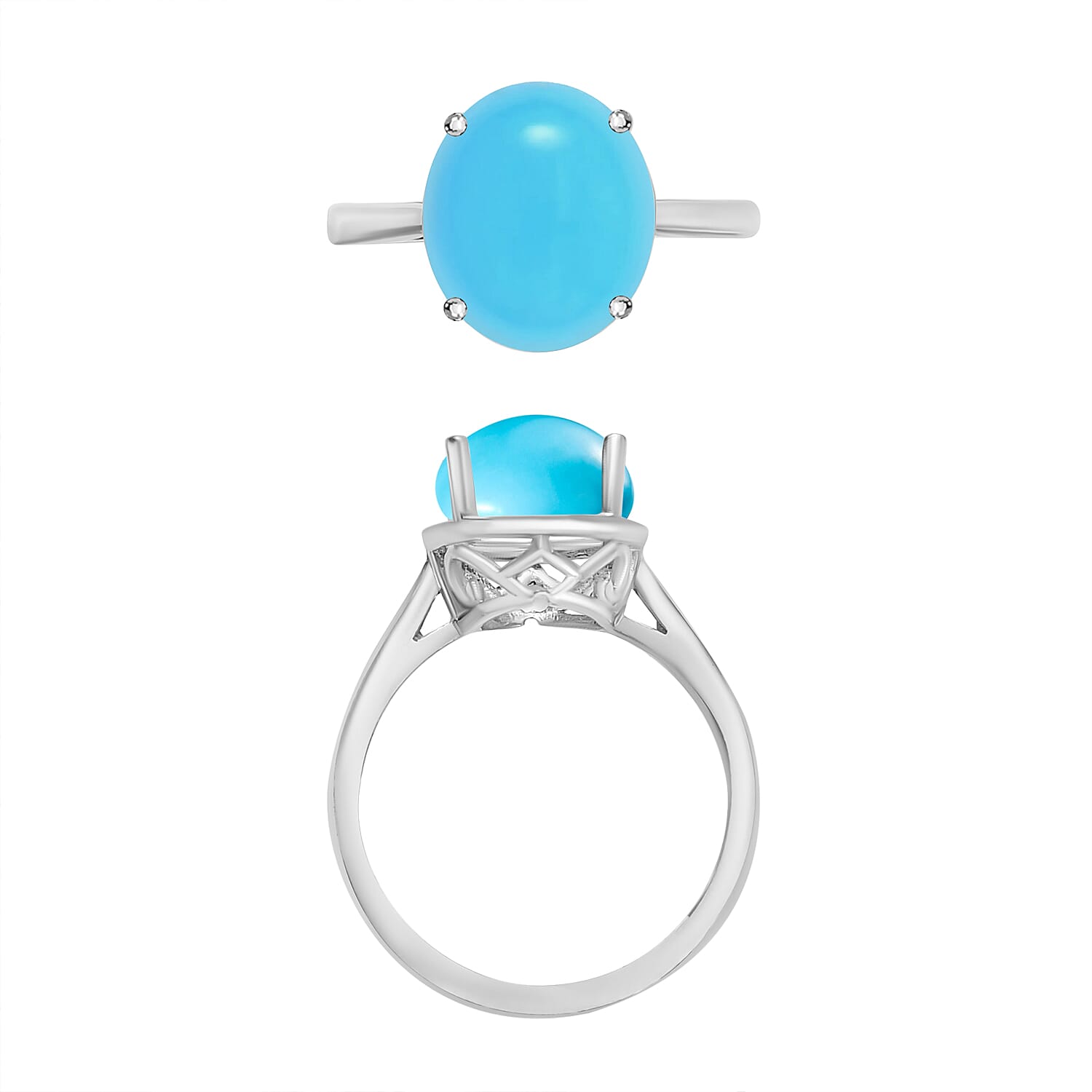 AA Sleeping Beauty Turquoise Solitaire Ring in Sterling Silver