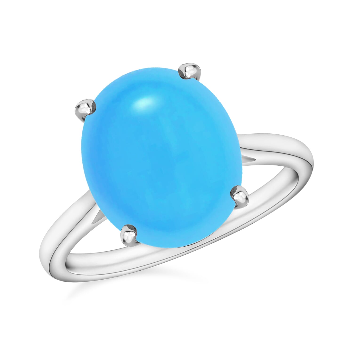 950 Platinum  AAAA  Sleeping Beauty Turquoise  Solitaire Ring 2.60 ct,  Platinum Wt. 5.5 Gms  2.600  Ct.