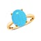 14K Gold AAA Sleeping Beauty Turquoise Solitaire Ring