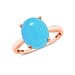 14K Gold AAA Sleeping Beauty Turquoise Solitaire Ring