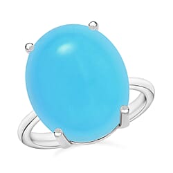 Sleeping Beauty Turquoise Solitaire Ring in Sterling Silver