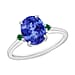AAA Tanzanite , Colombian Emerald Main Stone With Side Stone Ring in 18K Gold
