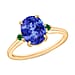 AAA Tanzanite , Colombian Emerald Main Stone With Side Stone Ring in 18K Gold