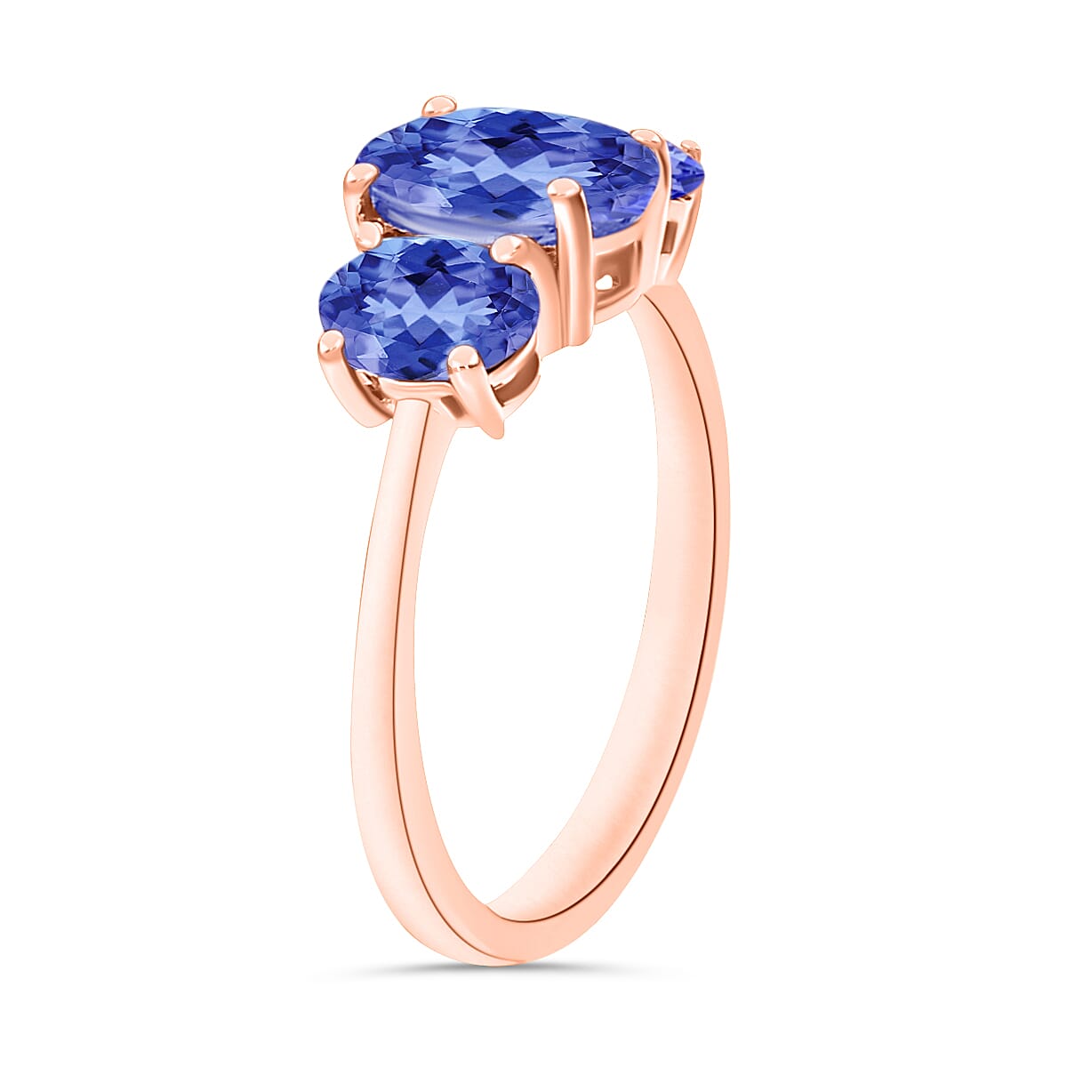 Tanzanite 3 Stone Ring in 14K Gold