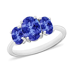 Tanzanite 3 Stone Ring in 18K Gold
