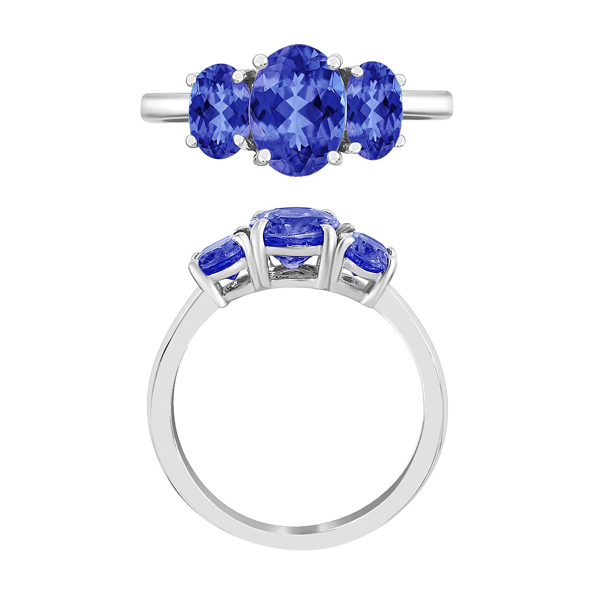 Tanzanite 3 Stone Ring in 18K Gold Tanzanite 3 Stone Ring in 18K Gold