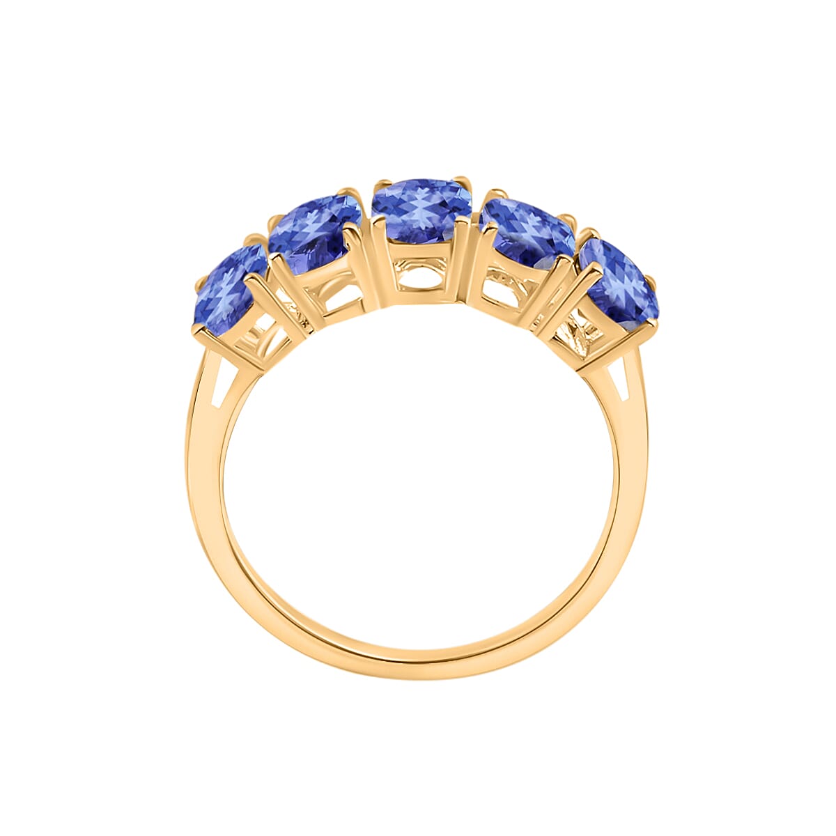 Tanzanite 5 Stone Ring in Sterling Silver