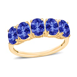 Tanzanite 5 Stone Ring in 18K Gold
