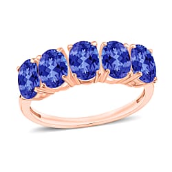 Tanzanite 5 Stone Ring in 18K Gold