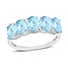 Aquamarine 5 Stone Ring in Sterling Silver.
