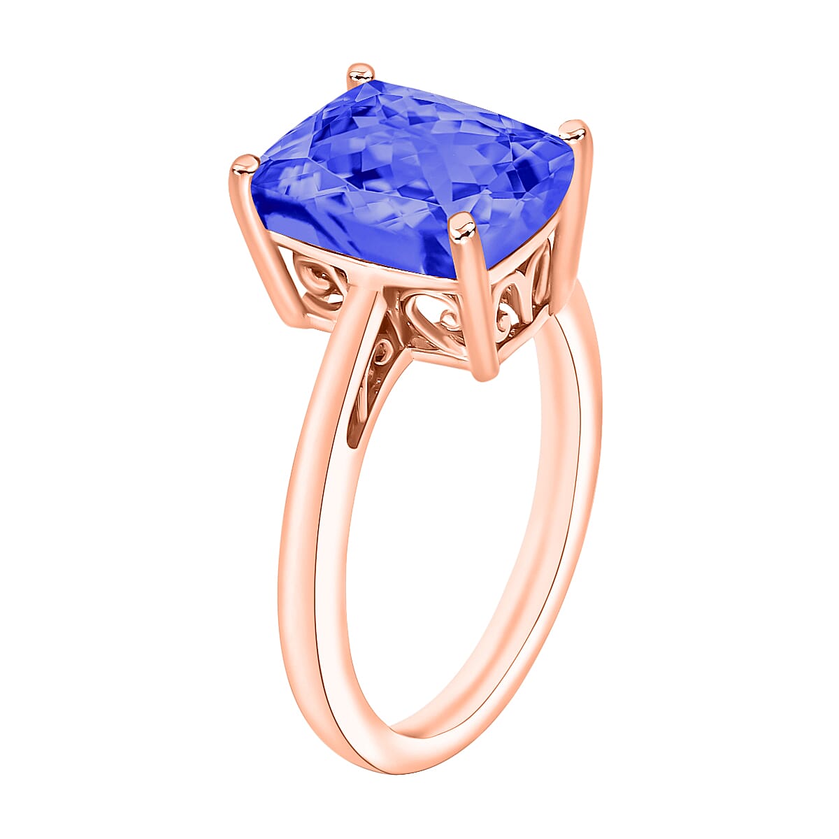 18K Gold AAA Tanzanite Solitaire Ring in Gold
