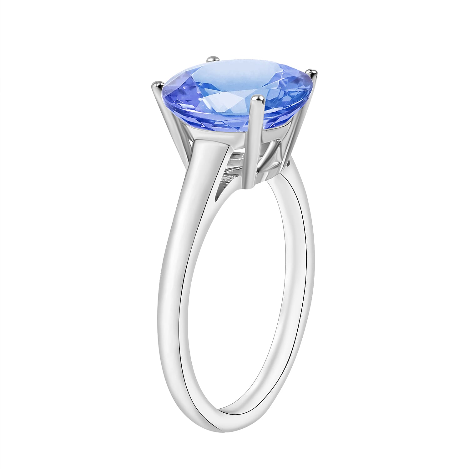Tanzanite Solitaire Ring in Sterling Silver