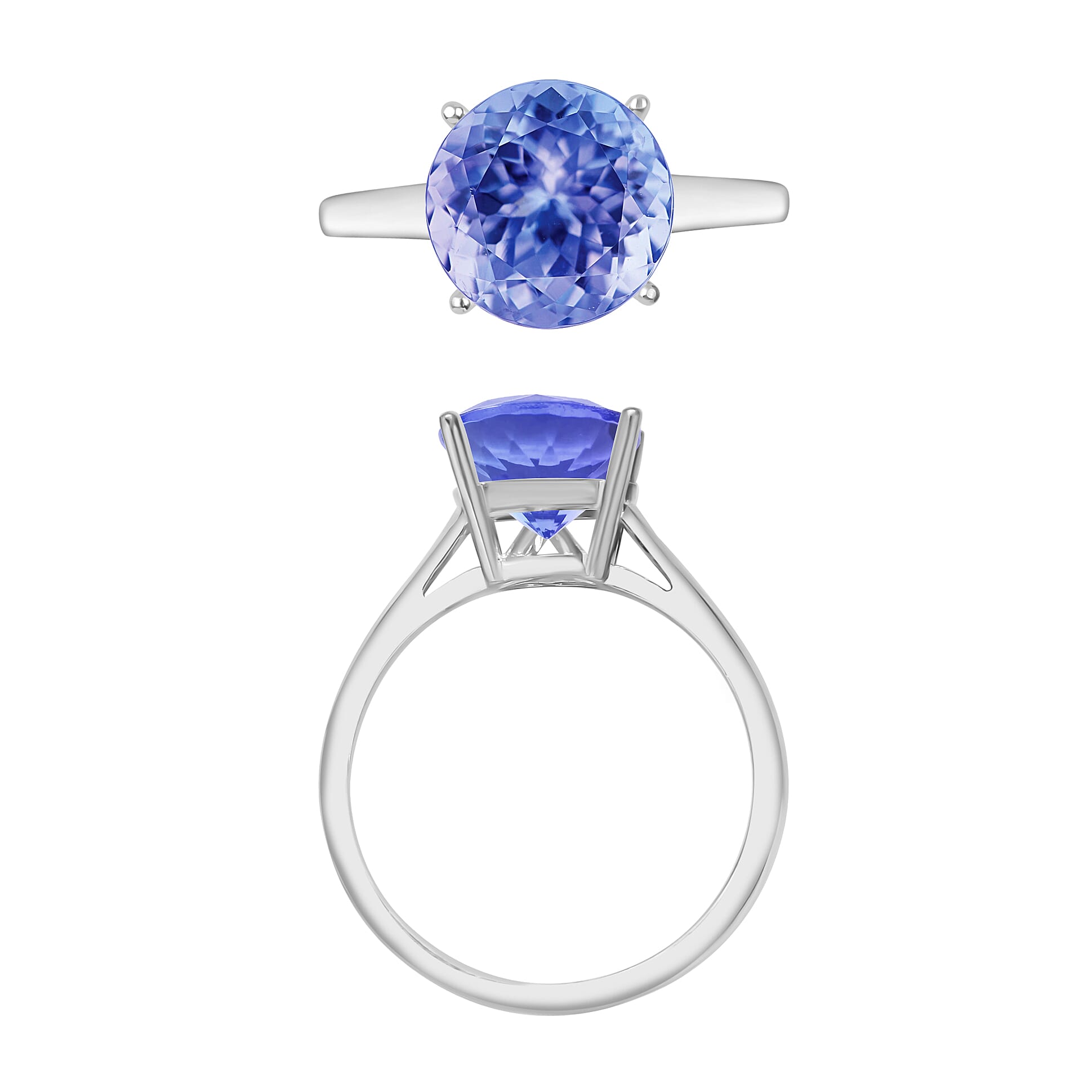 Tanzanite Solitaire Ring in Sterling Silver