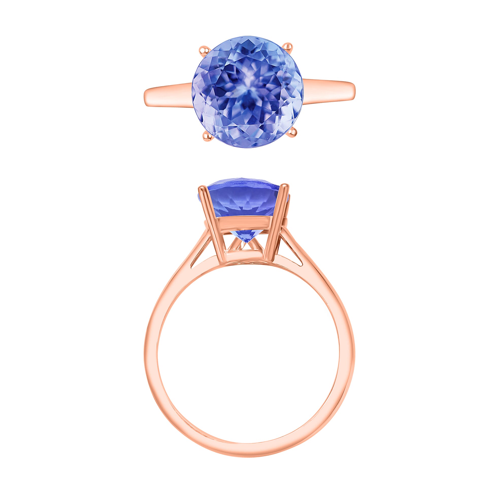 Tanzanite Solitaire Ring in Sterling Silver